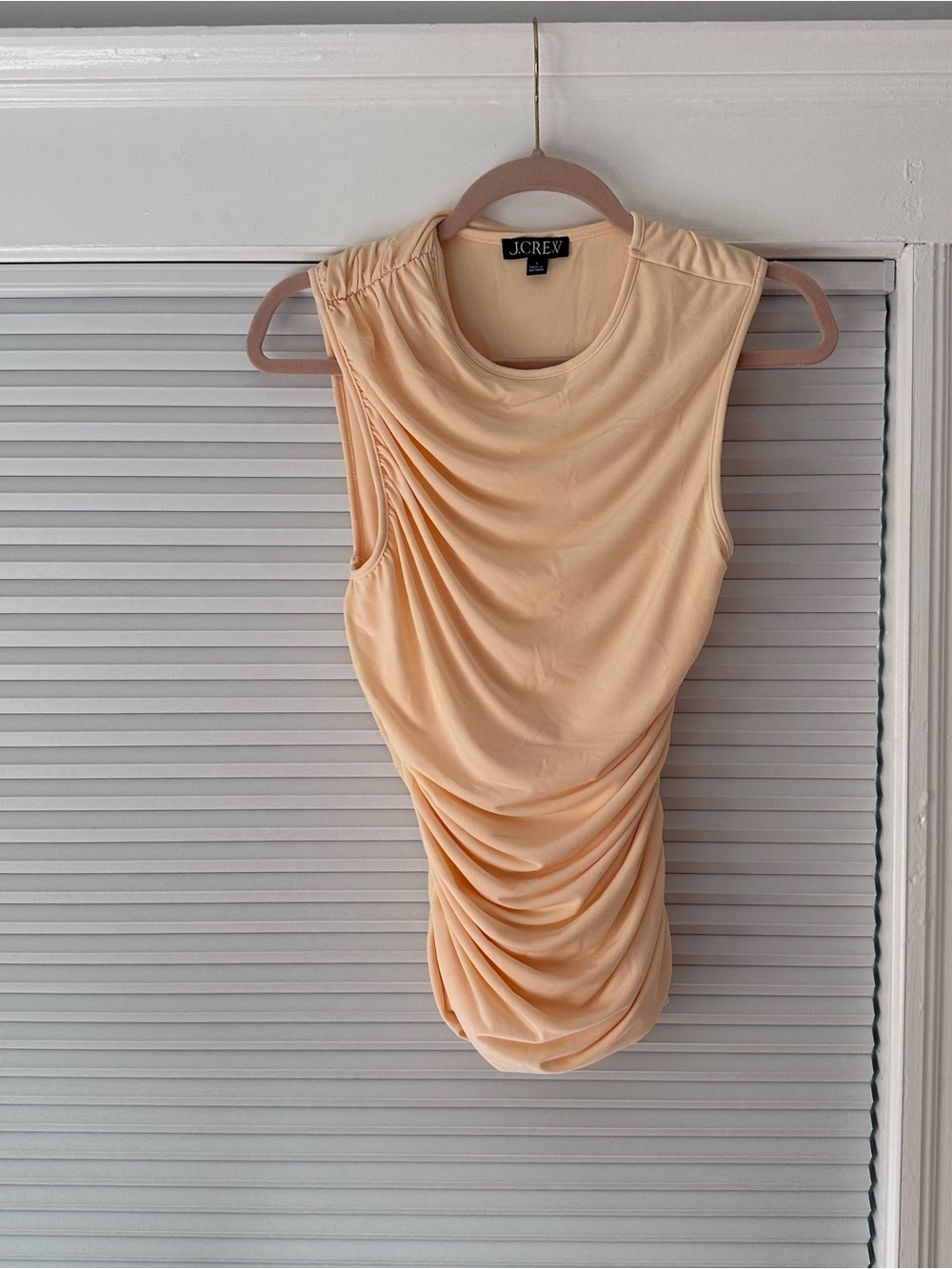 J. Crew Peach Ruched Sleeveless Tank Top
